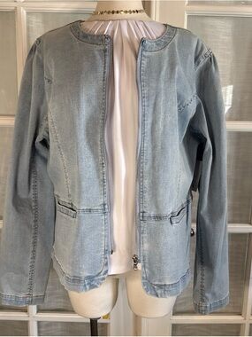 Apt. 9 Light Wash Denim Zip-Front Jacket